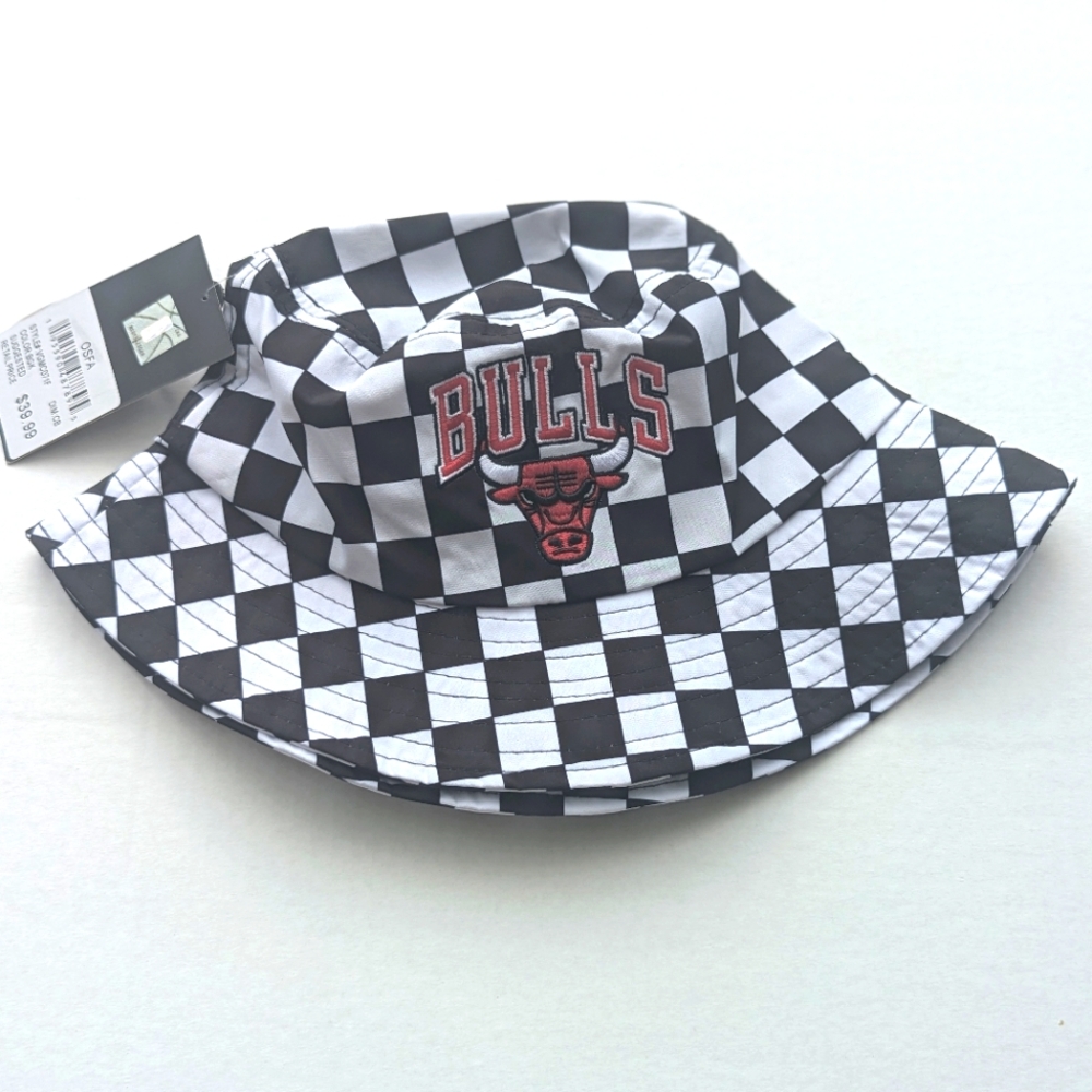 Officially NBA Chicago Bulls Checkered Bucket Hat